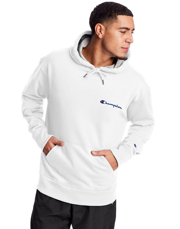 Sudadera Con Capucha Champion Hombre - Powerblend Fleece Script Logo ( Blancas ) 5316074-YL